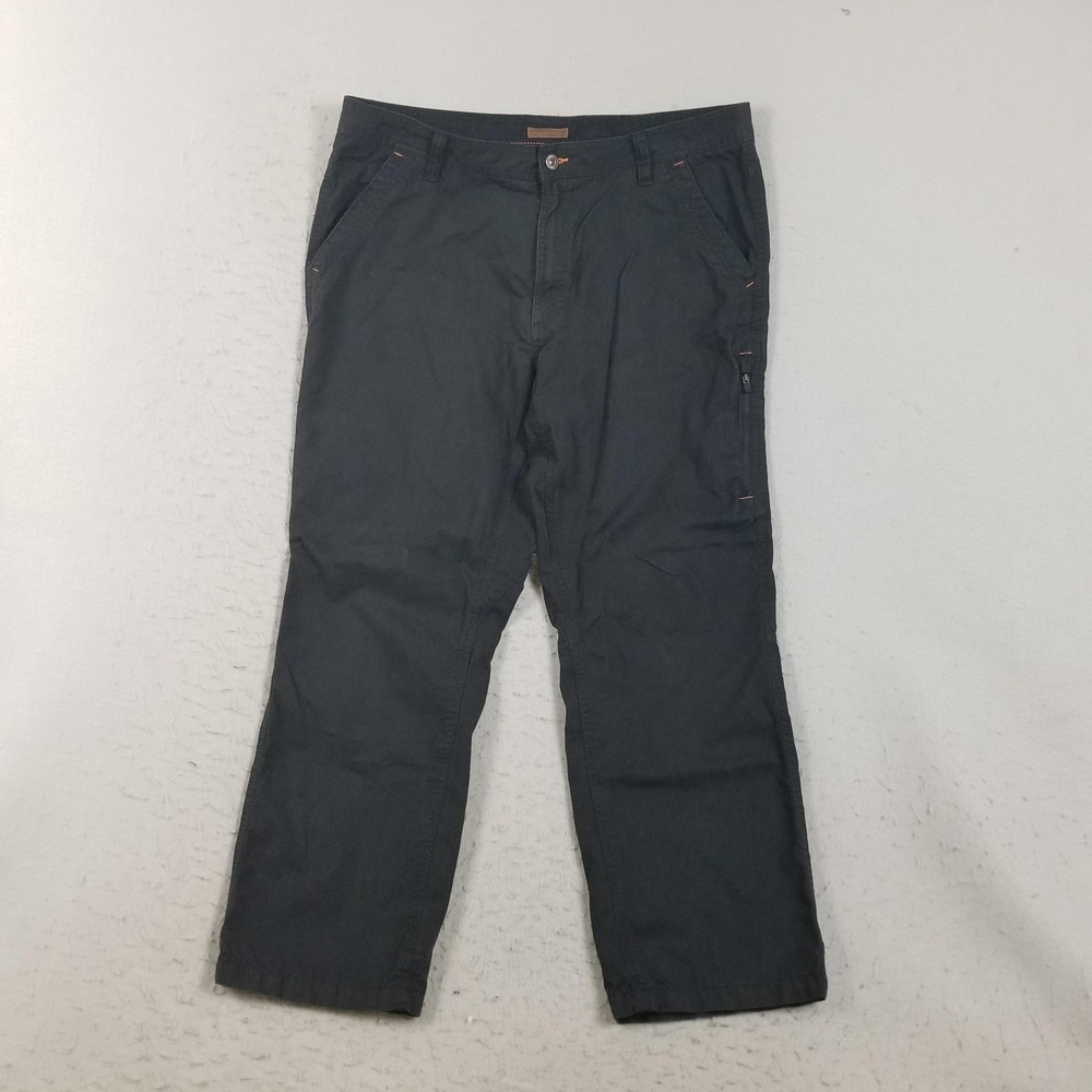 Outdoor‎ Life Pants Mens 36x29 Black Cargo Canvas Nylon Relaxed Hiking Work